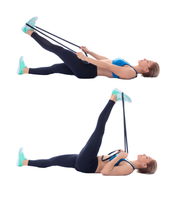 The resistance band - Elastic band hamstring stretch