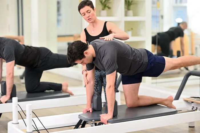 reformer Pilates for prostate cancer - quadruped