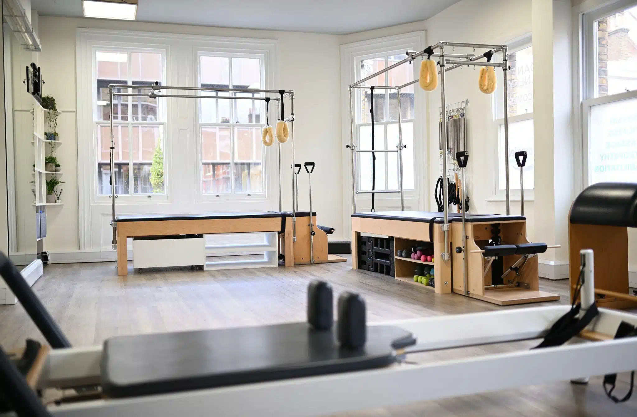 Pilates studio in Chelsea, London with a range of large equipment including Reformer and Trapeze Table